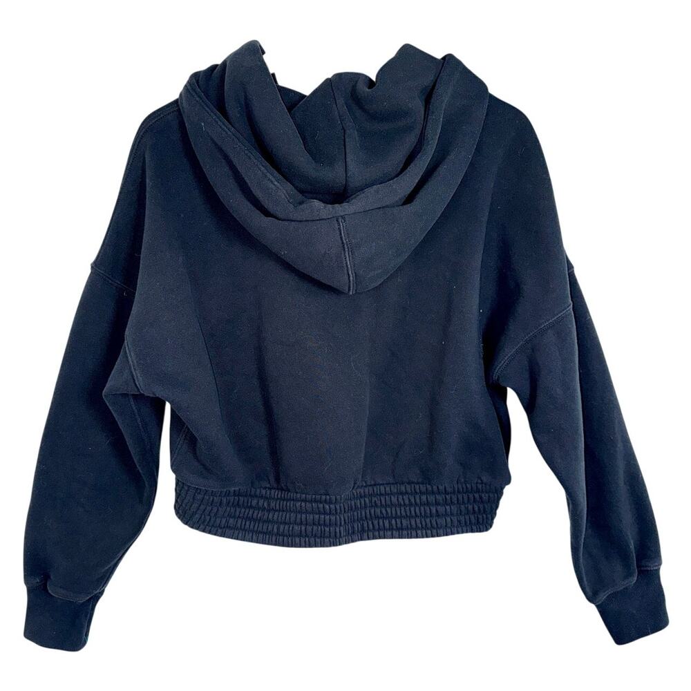 Abercrombie & Fitch Soft AF Max Essentials Black Full Zip Cropped Hoodie Size M - Picture 3 of 7